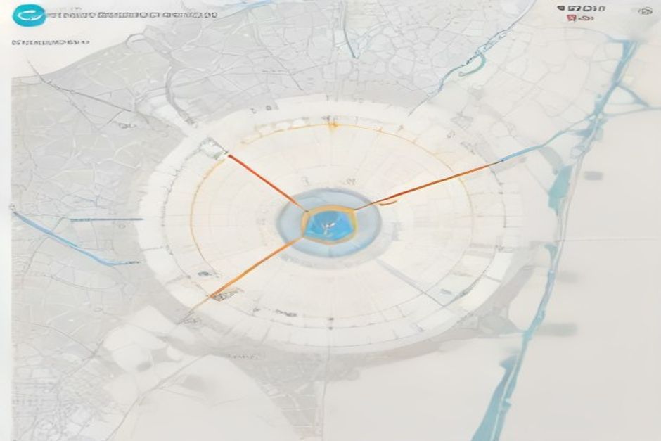 ícones de alerta de bateria e símbolos de aviso ao lado de mapas