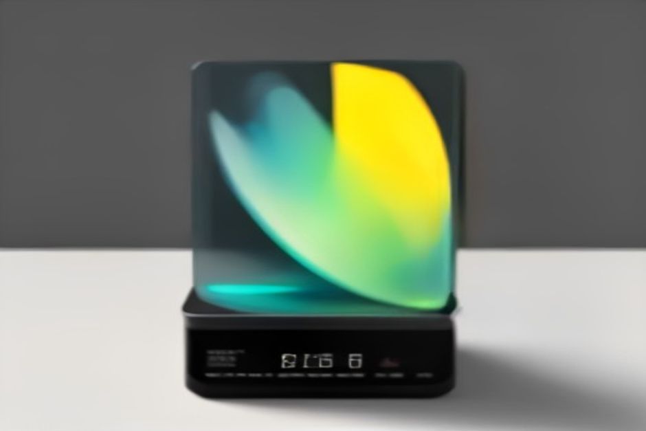conceptual illustration of a balance scale one side Samsung Galaxy Z Fold 8 Ultra