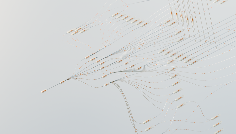 abstract neural network pattern with a shield motif, representing safe superintelligence, no people