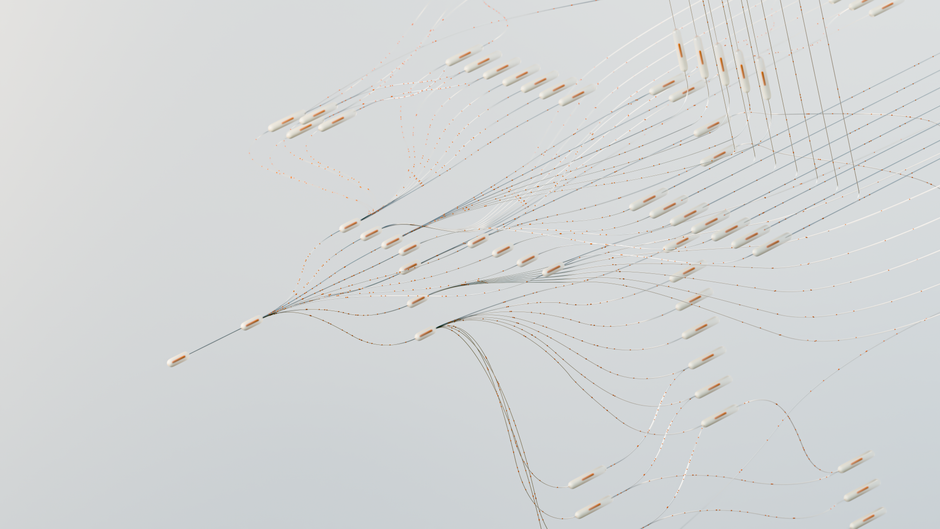 abstract neural network pattern with a shield motif, representing safe superintelligence, no people
